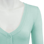 Womens Cropped 3/4 Sleeves Cardigan Sweater Vintage Inspired PinUp CO129(S-XL)Color Option(1 of 2) - Cardigans-Sweaters