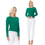 YEMAK Women's Crewneck Long Sleeve Button Down Casual Cardigan Sweater MK0179
