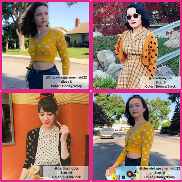Cute Dog Patterned Cropped Cardigan | YEMAK
