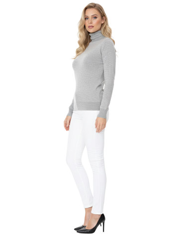 YEMAK Women's Classic Fitted Long Sleeve Turtleneck Pullover Sweater M