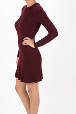 Yemak Women's Sexy Cable and Ribbed Knit Stretch Sweater Dress MK6016