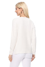 Yemak Women's Silky Soft Long Sleeve Boat Neck Soft Knit Sweater Top MK8140