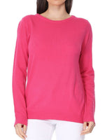 YEMAK Women's Casual Long Sleeve Crewneck Pullover Sweater MK3399 (S-L)