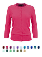 Womens Crewneck Button Down Knit Cardigan Sweater Inspired CO079PL PLUS size(1X-3X) Color(2 of 2) - Cardigans-Sweaters