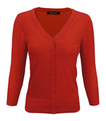 Womens V-Neck Button Down Knit Cardigan Sweater Vintage Inspired CO078 (S-L) Color Option (2 of 2) - Cardigans-Sweaters