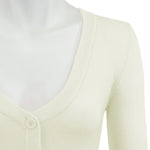 Womens Cropped 3/4 Sleeves Cardigan Sweater Vintage Inspired PinUp CO129(S-XL)Color Option(2 of 2) - Cardigan
