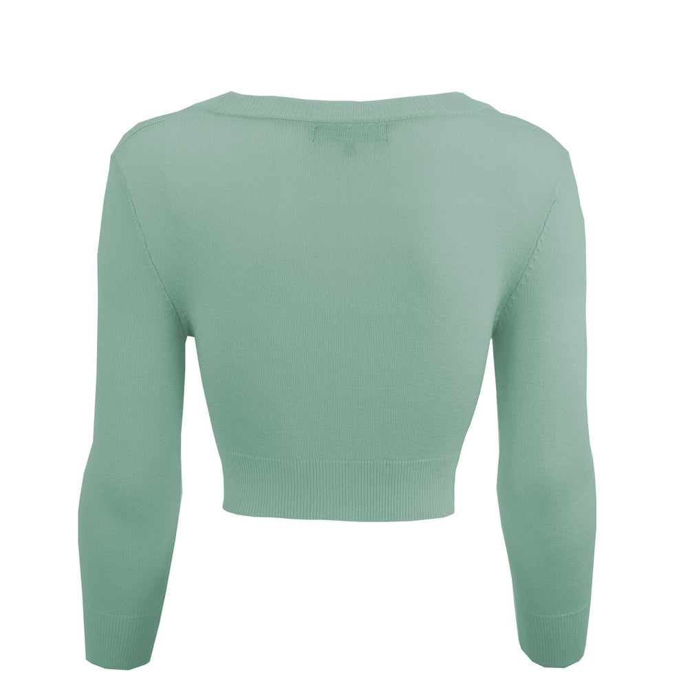 Cropped 3/4 Sleeves Vintage Inspired Cardigan Sweater Option 1 | YEMAK