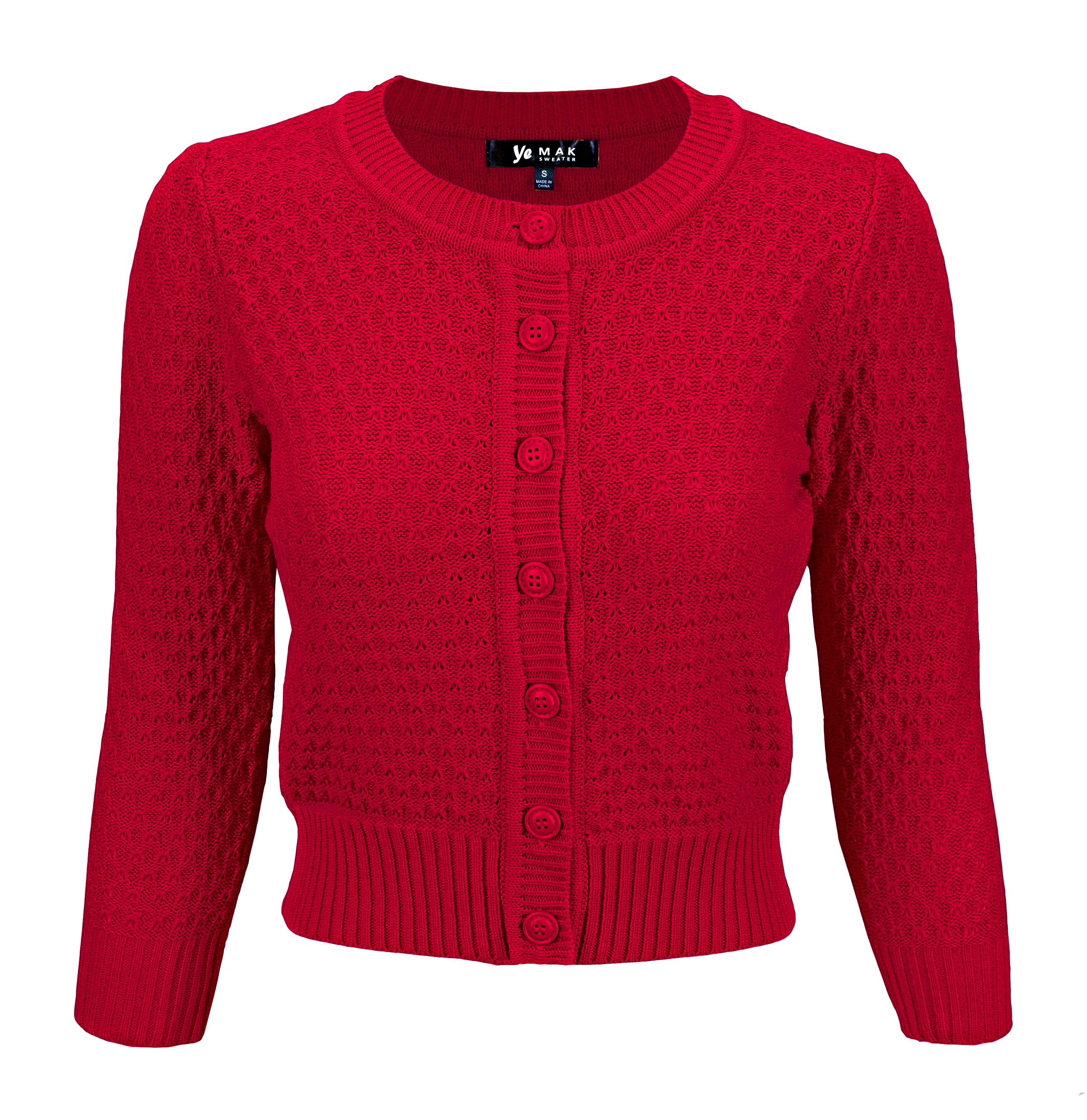トップス yamak Women's Cute Pattern Cropped Cardigan Sweaters Online | Yemak Sweater
