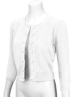 YEMAK Women's Cute Pattern Cropped Daily Cardigan Sweater Vintage Inspired Pinup MK3514 (S-XL)