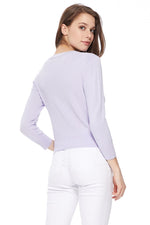 YEMAK Women's 3/4 Sleeve Crewneck Casual Stretchy Button Down Cardigan Sweater MK3554 (S-L)