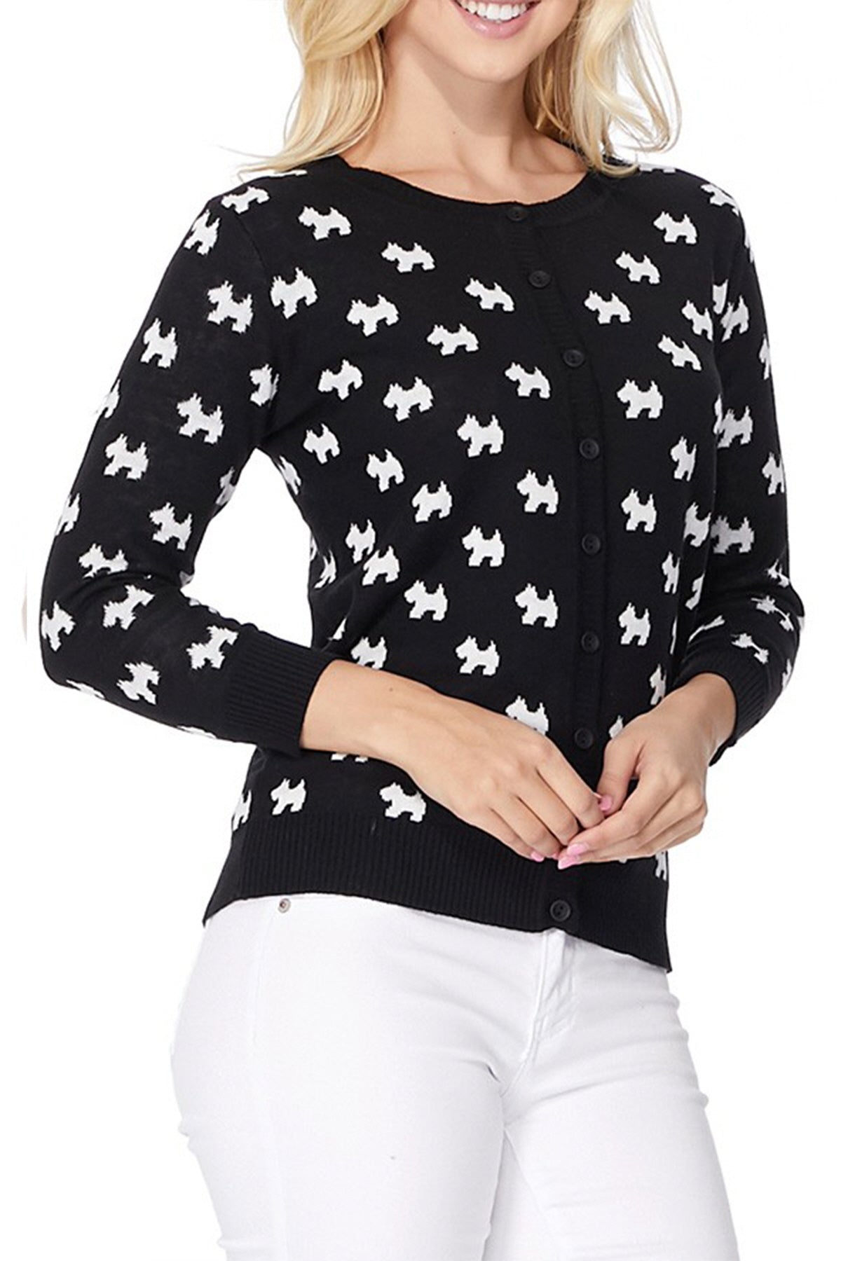 Womens dog shop print sweater