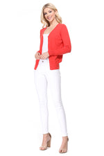 YEMAK Women's Long Sleeve V-Neck Button Down Soft Knit Cardigan Sweater MK5178 (S-XL)
