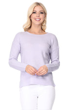 YEMAK Women's Long Sleeve Crewneck Lightweight Casual Soft Knit Pullover Sweater MK8015 (S-L)
