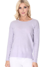 YEMAK Women's Long Sleeve Crewneck Lightweight Casual Soft Knit Pullover Sweater MK8015 (S-L)