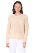 YEMAK Women's Casual Classic Crewneck Waffle Knit Long Sleeve Thin Pullover Sweater MK8176 (S-L)