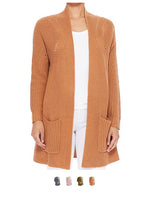 Women's Stylish Drape Long Sleeve Sweater Cardigan Jacket with Two Pockets HK8189