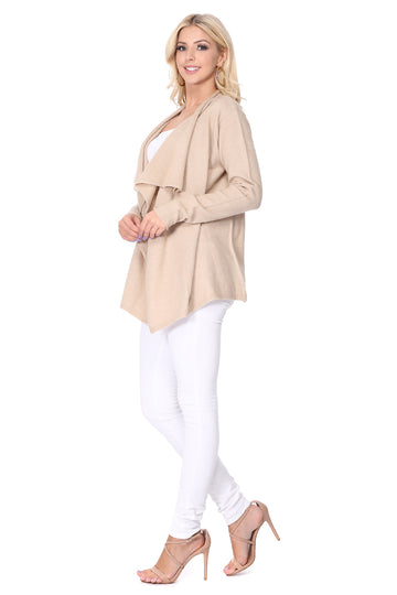 Geifa Cardigan for Women Open Front Draped Ruffles Long Sleeve Cardigans  Sweaters - ShopStyle