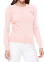 YEMAK Women's Crewneck Long Sleeve Pullover Soft Knit Top Sweater MK5500 (S-XL)