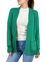 Yemak Women's Long Sleeve Open Front Knit Long Sweater Cardigan with Pockets MK8558 (S-XL)